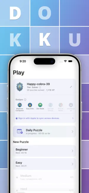 Dokku — Daily Sudoku screenshot 1