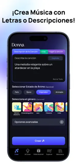 Captura de pantalla de Donna IA Generador De Música en iPhone 2