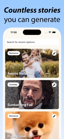 Storify - AI story from photo screenshot