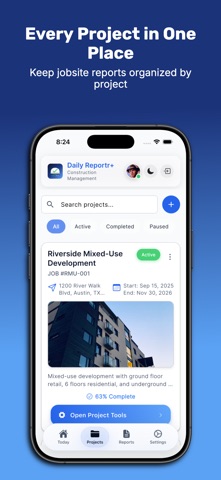 Site Field Log: DailyReportr+ iPhone screenshot