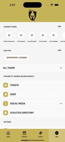St. Francis Golden Knights iPhone screenshot