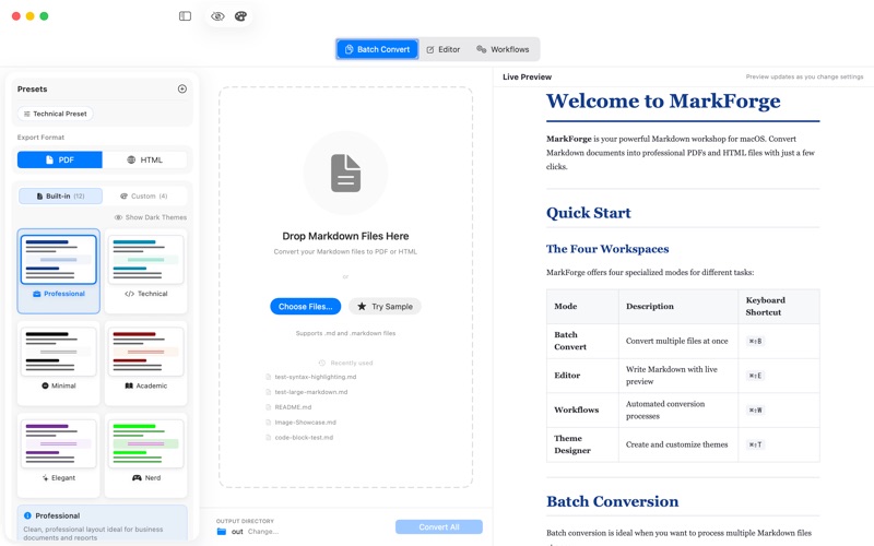 MarkForge app screenshot