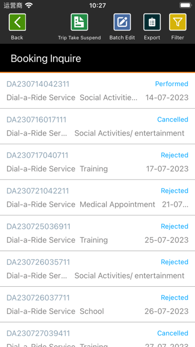 Rehabus ICOMS Screenshot