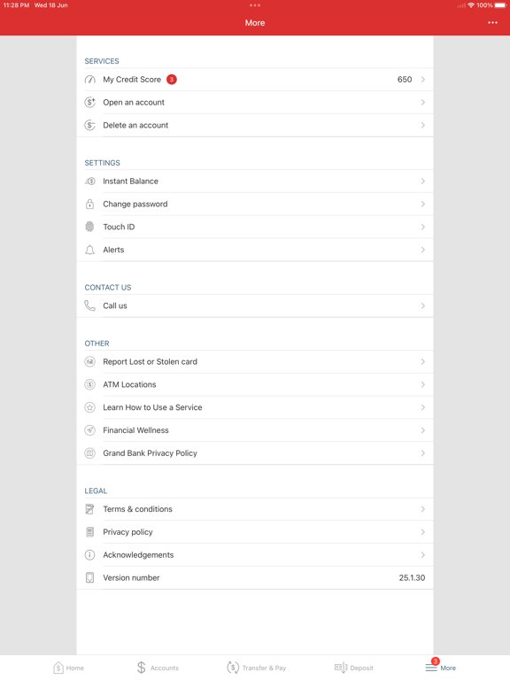 Grand.bank iPad screenshot 4 - Finance app