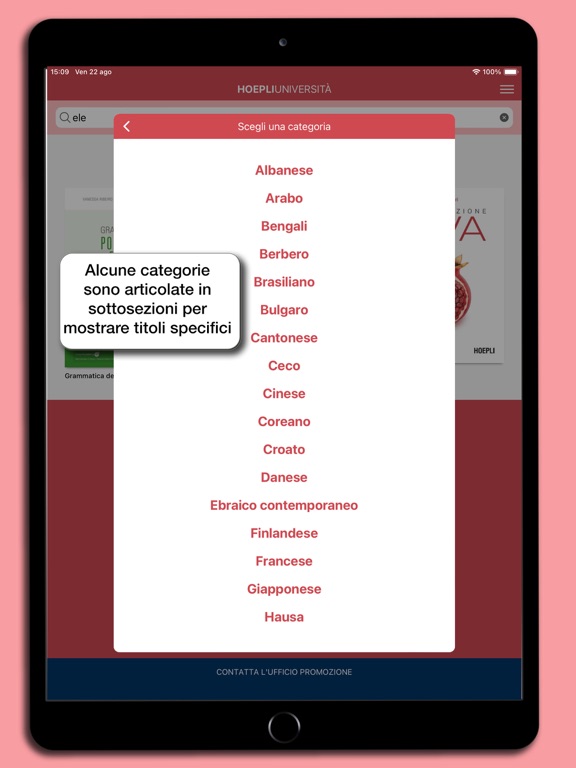 Catalogo Hoepli Universita iPad screenshot