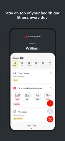 Ascension Fitness App screenshot