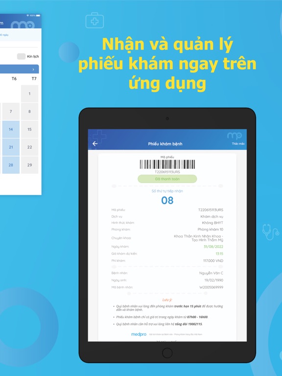 BV Mắt - Đặt lịch khám bệnh iPad screenshot 4 - Medical app