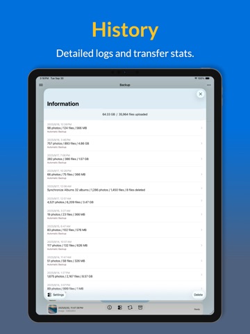 Photos Backup for QNAP iPad screenshot