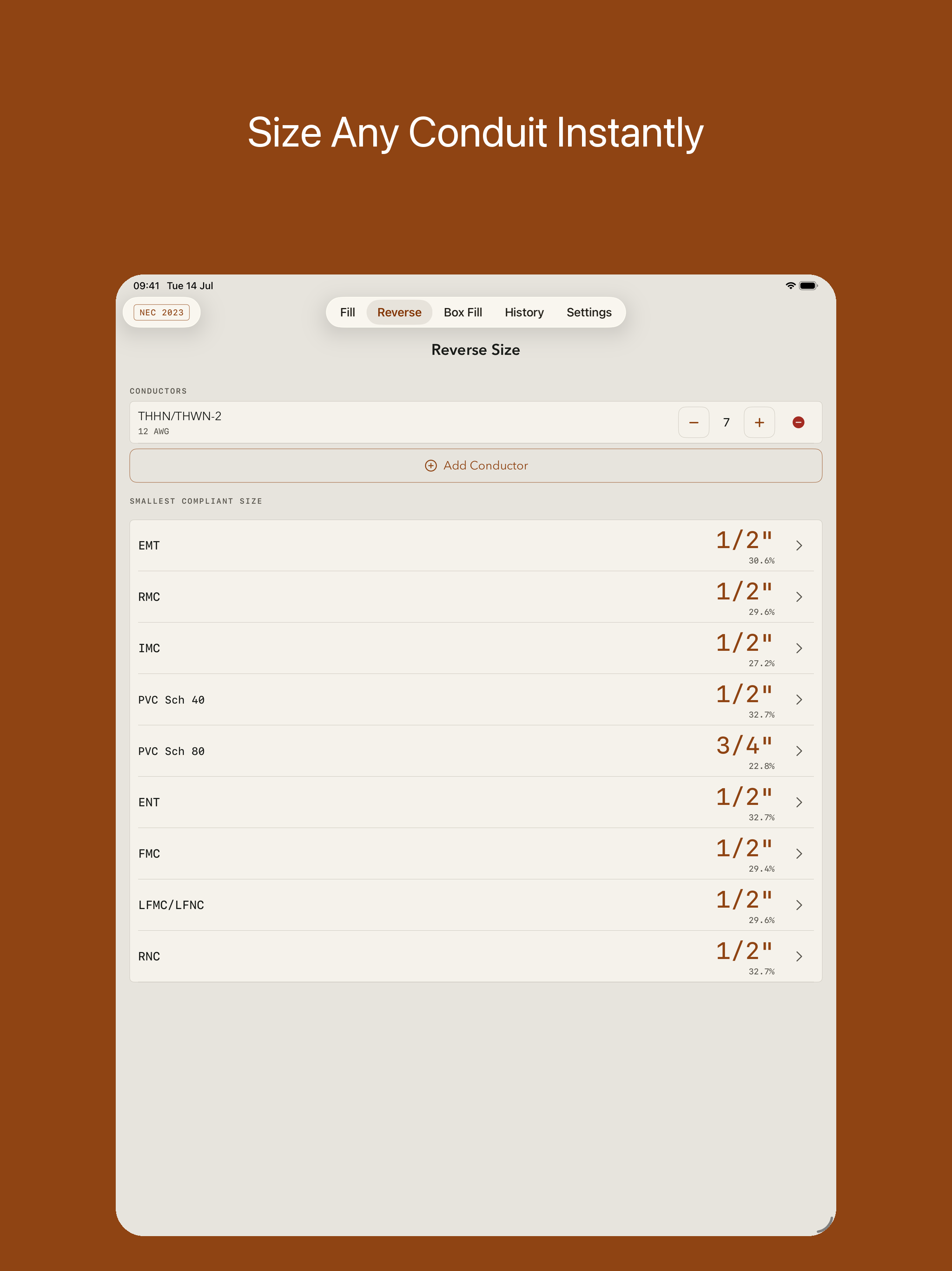 Conduit Fill: NEC Calculator + screenshot 8