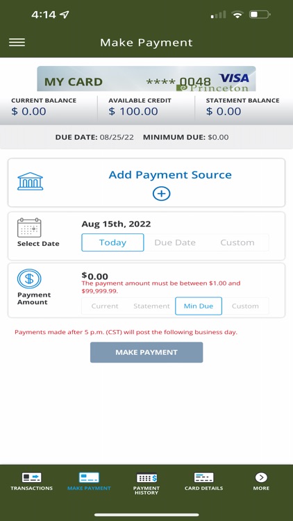 Princeton Federal CU Cards
