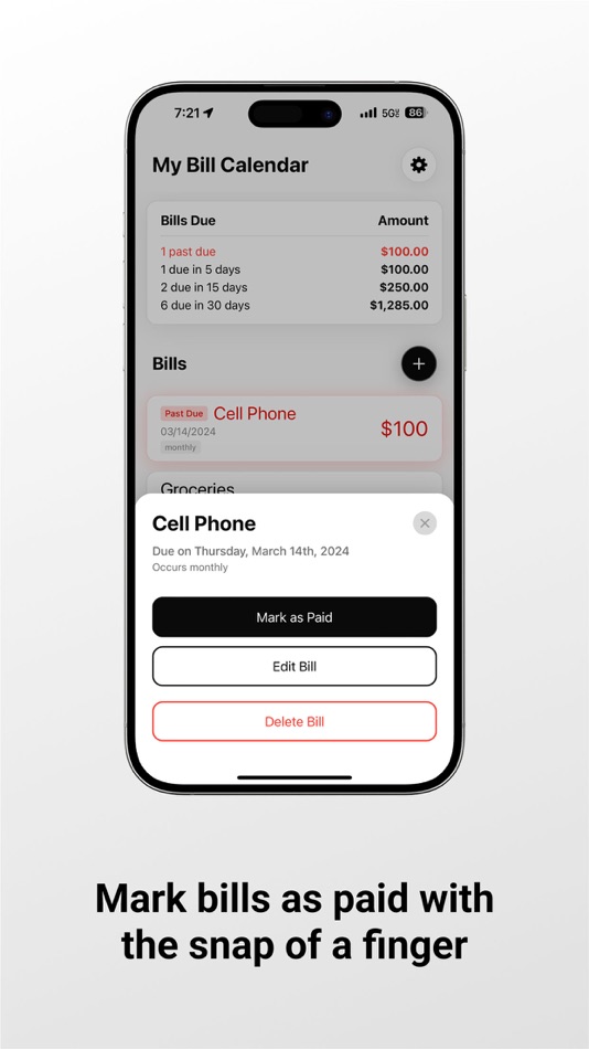 #4. My Bill Calendar (iOS) 来自: Synalgic Studios
