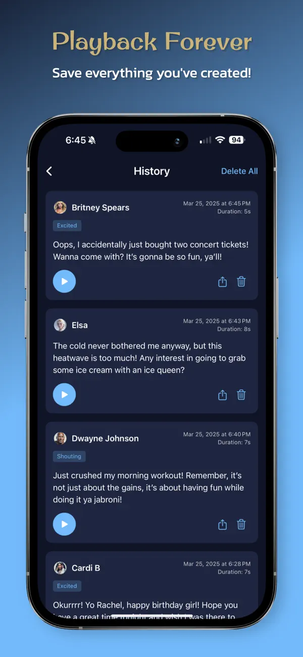 Screenshot #3 pour Celeb Voices: Famous AI Voices