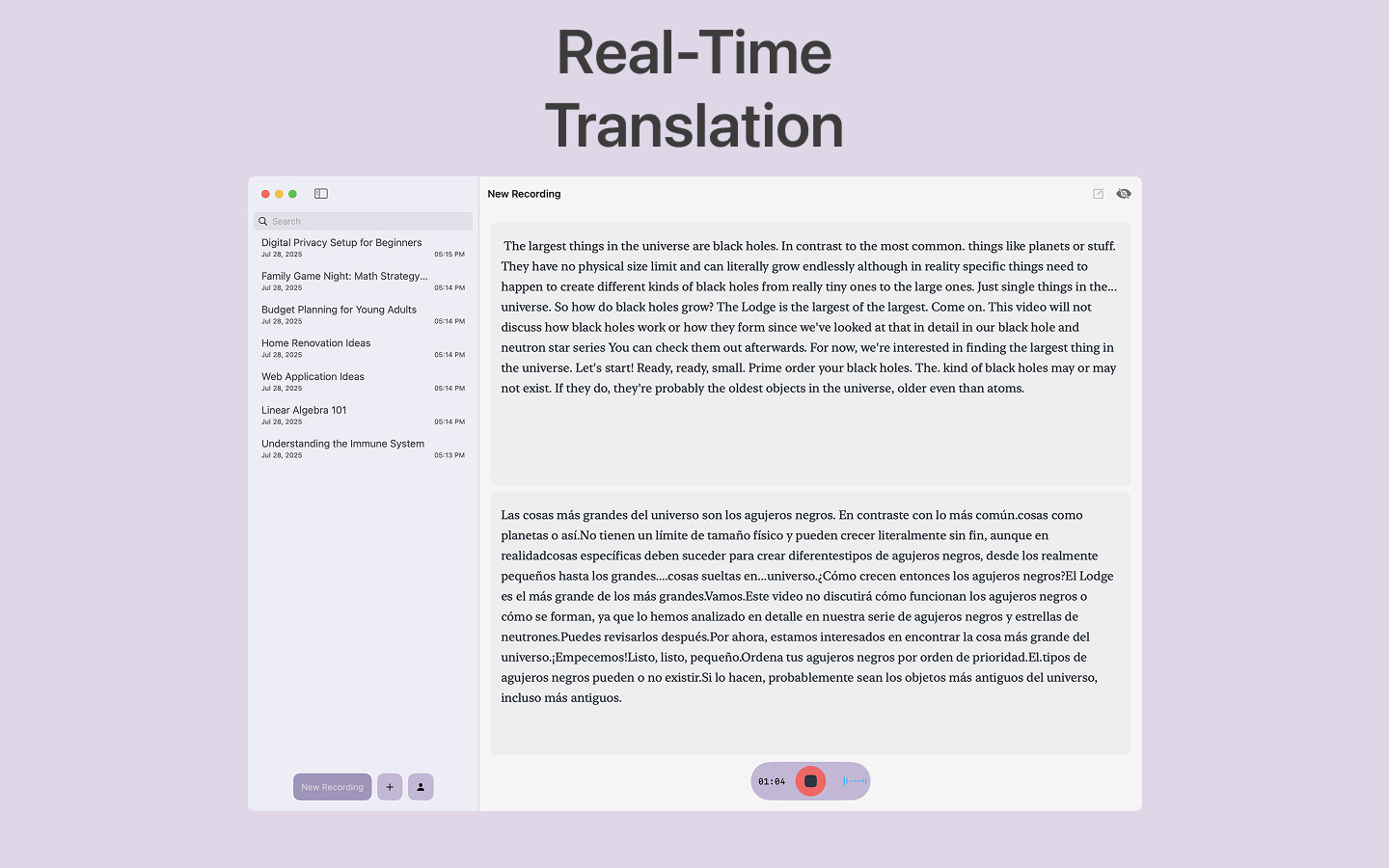 Tensha: Live Transcribe