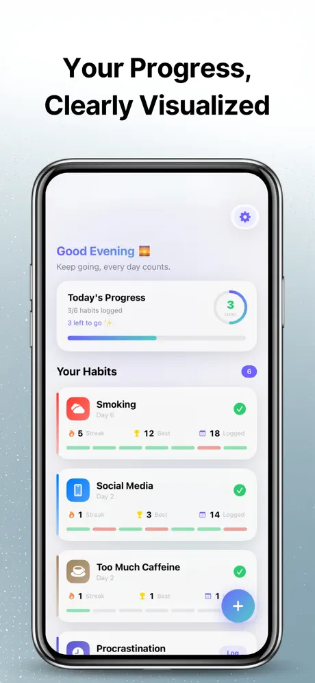 Unhabit Tracker AI Quit Habits 戒掉坏习惯 应用截图