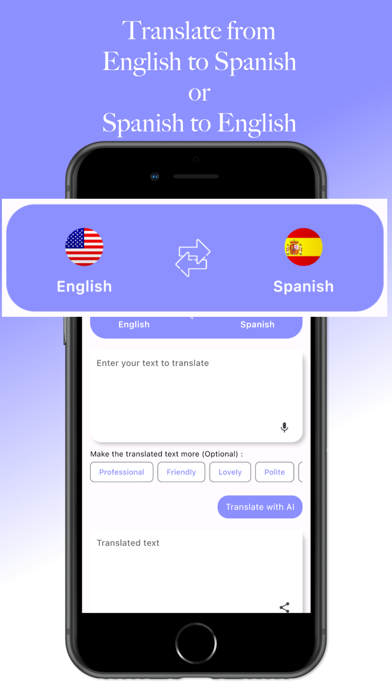 AI English-Spanish Translator Screenshot