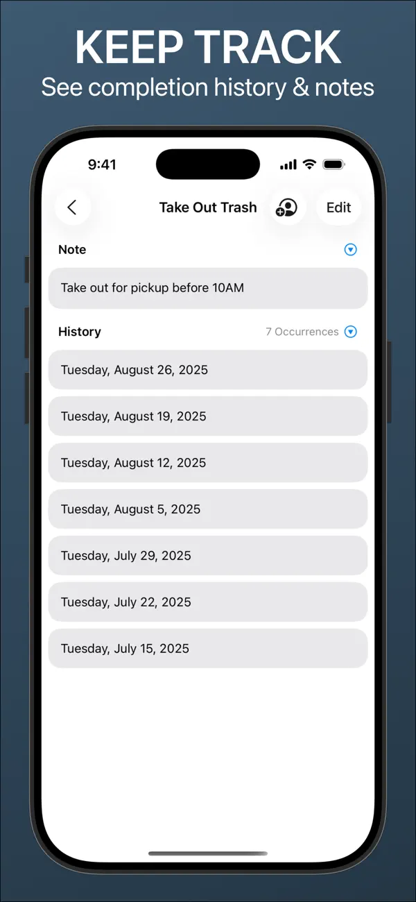 Screenshot #2 pour Recurrence: Recurring Tasks