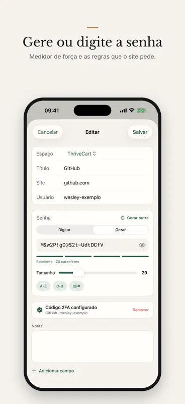 Kept — Senhas e Códigos screenshot 4 of 5