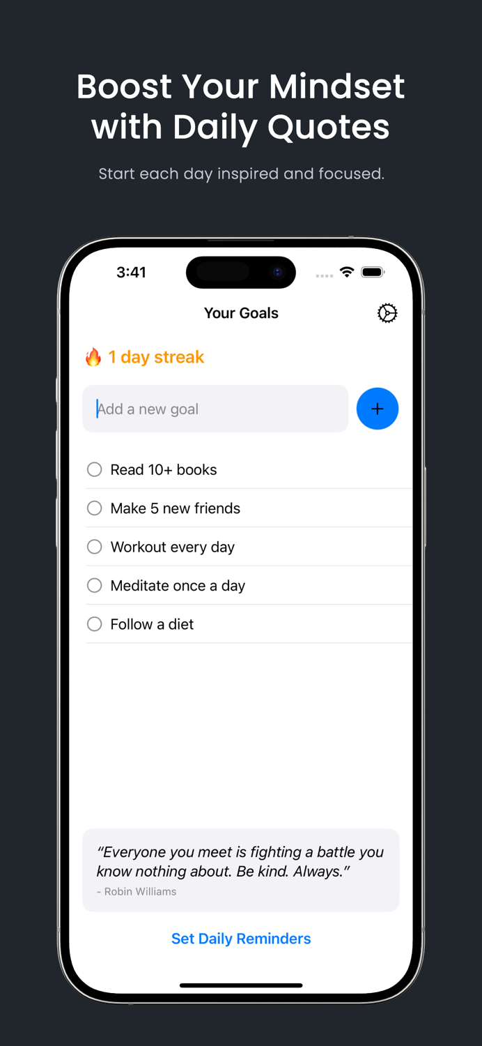 Clarity Daily Goal Reminder