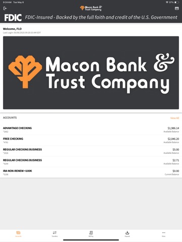 MBTC Mobile Banking iPad screenshot