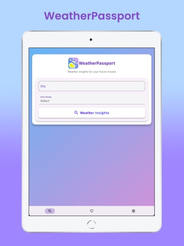 Weather Passport: Trip Planner iPad screenshot