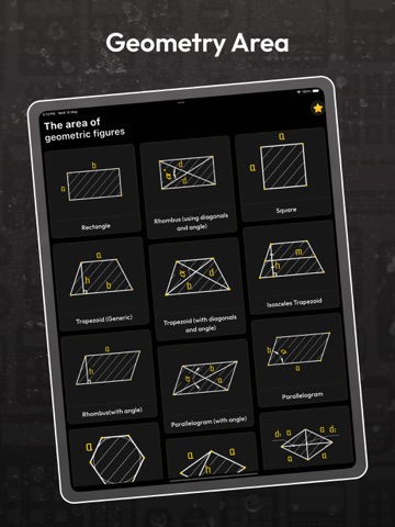 Area geometric figures iPad screenshot