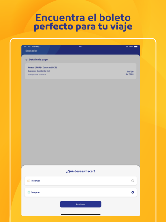 Busi Boletos iPad screenshot 2 - Travel app