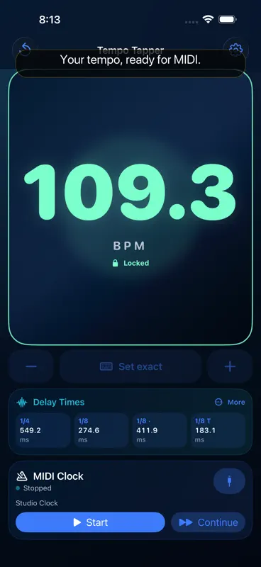 Tempo Tapper: BPM & MIDI screenshot 4 of 7