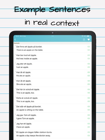 Swedish English Dictionary Pro iPad screenshot
