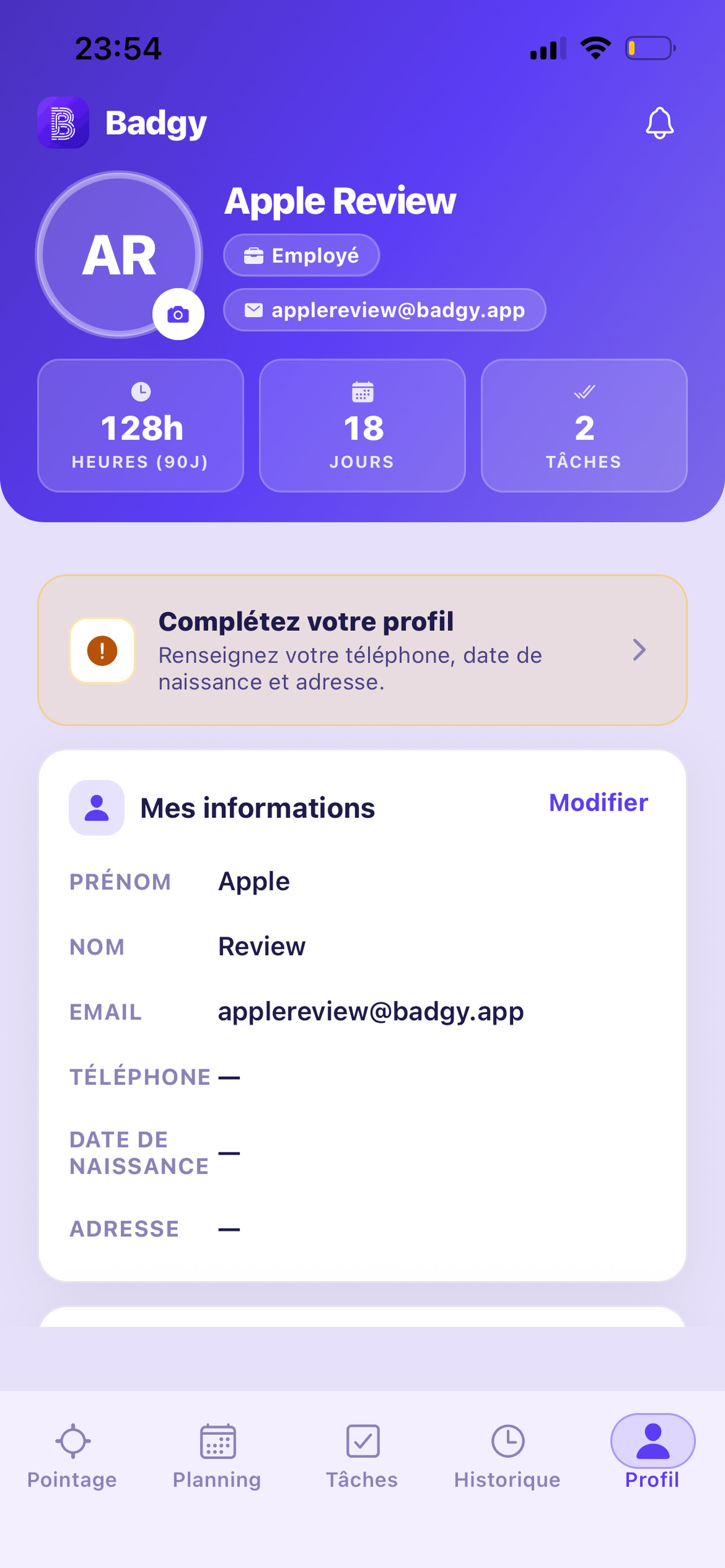 Badgy – Pointage GPS screenshot 6