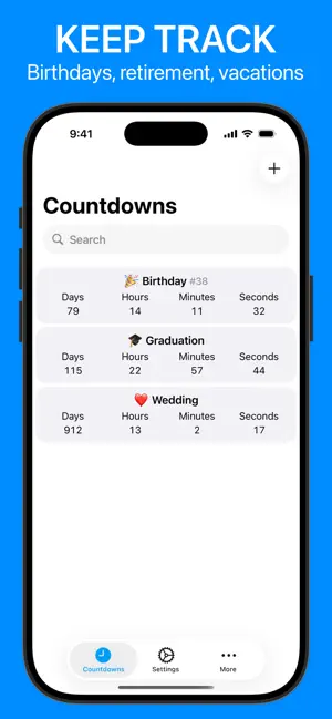 Countdowns - Event Countdown iPhone screenshot 1