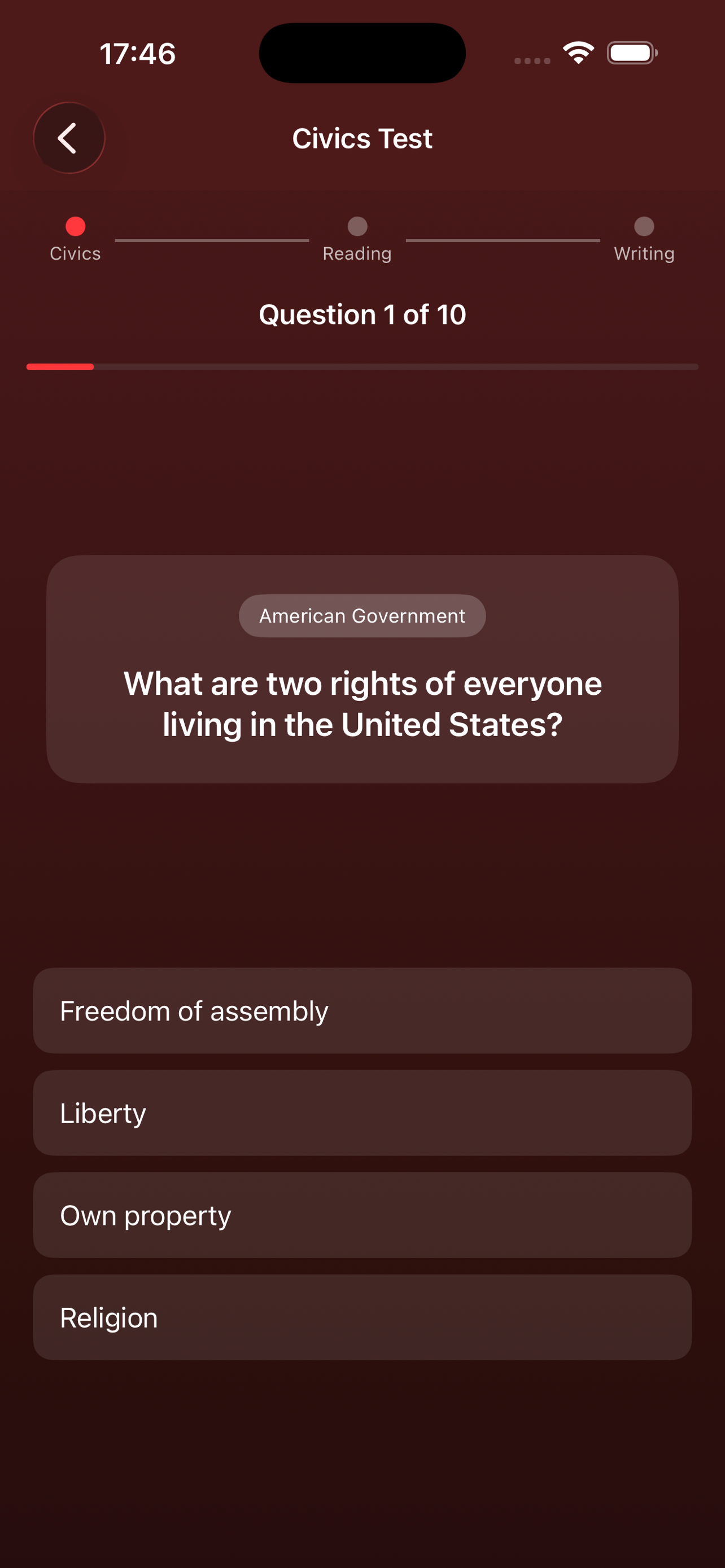 Civics 100 screenshot 4