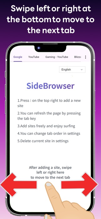 multi-tab internet sidebrowser Screenshot 2 of 3