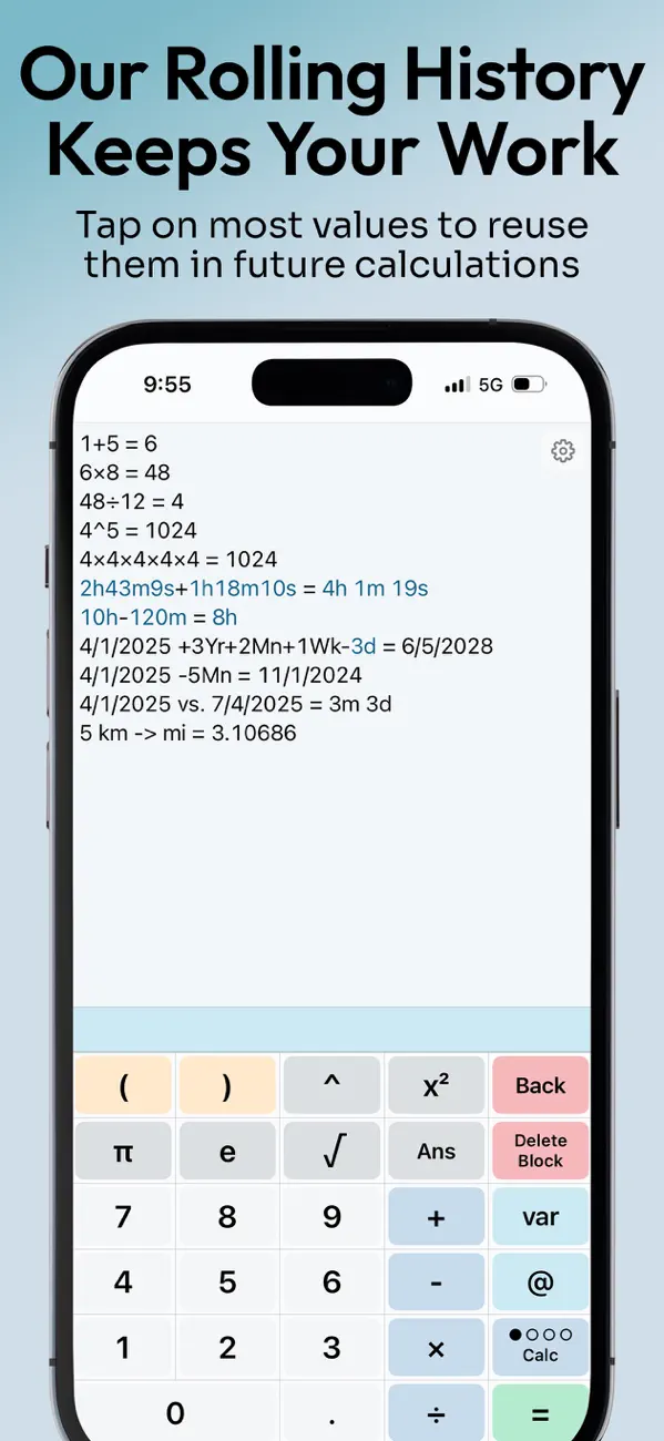 Screenshot #1 pour MyCalc: Flexible Calculator