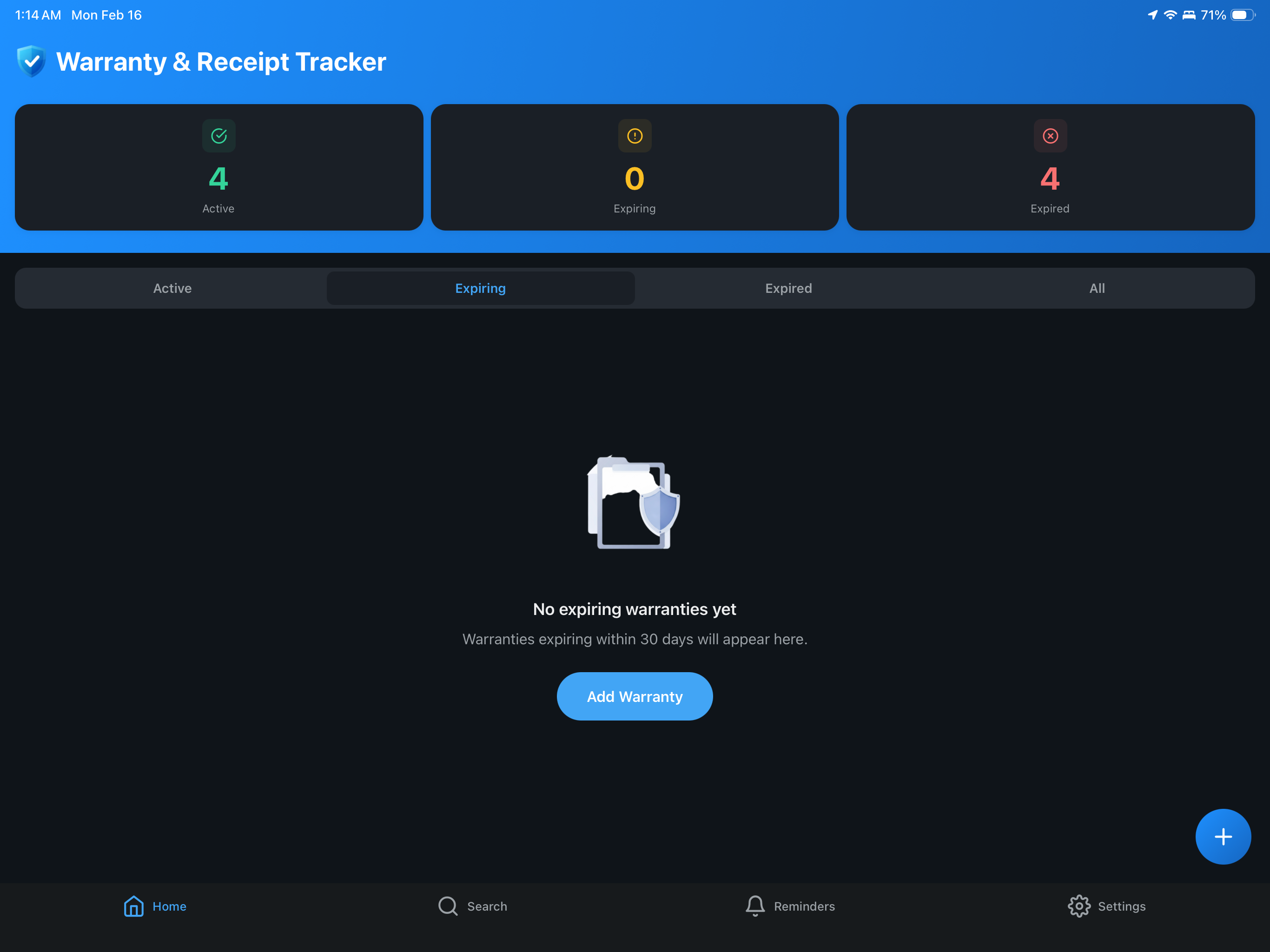 Warranty & Receipt Tracker