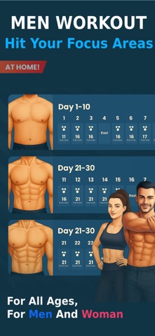 Home Workouts for Men at Home iPhone screenshot