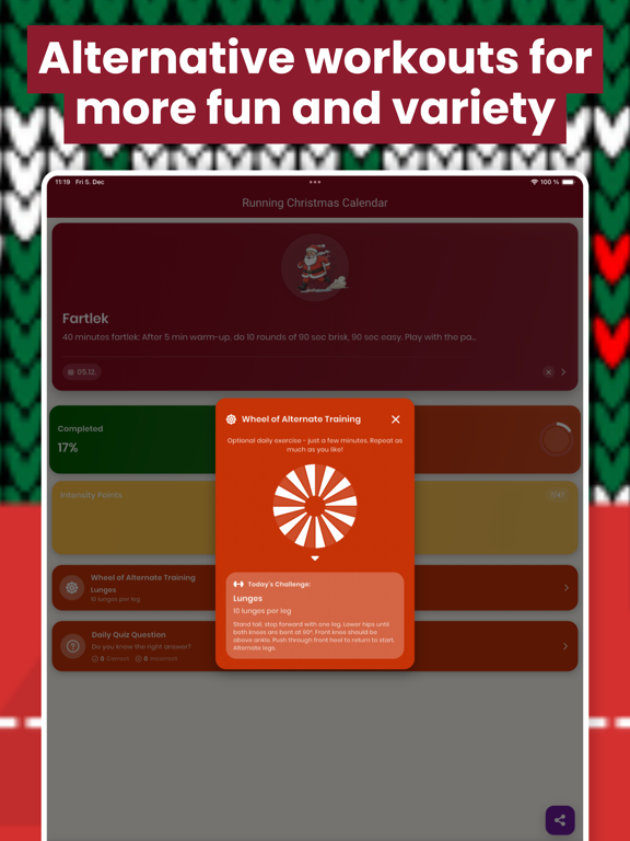 Running Christmas Calendar iPad screenshot
