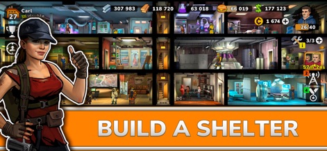 Zero City: Zombie Shelter Game - The app showcases the intricate multi-level shelter layout and distinct room types, allowing users to strategically manage their post-apocalyptic base.