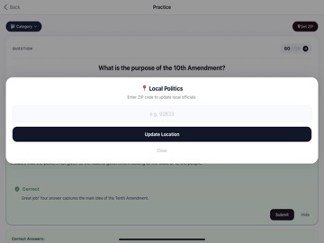 US Citizenship Interview Prep iPad screenshot