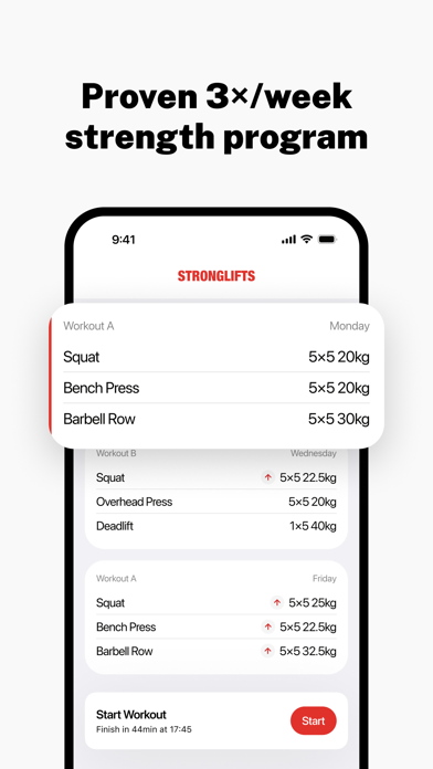 Screenshot 1 of Stronglifts 5x5 Workout App