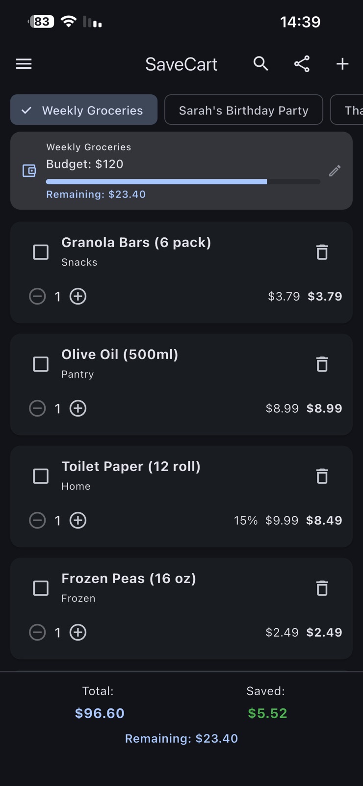 SaveCart iphone screenshot 4