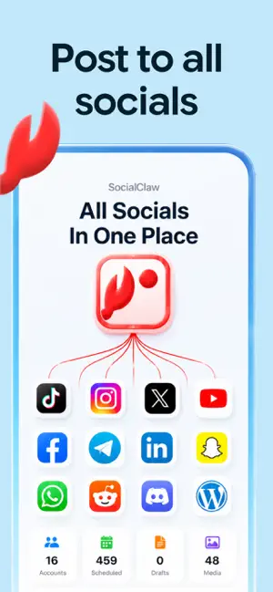 SocialClaw : Post & Schedule screenshot 1