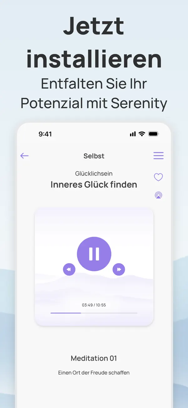Serenity - Geführte Meditation iPhone App Screenshot 7 – Gesundheit & Fitness