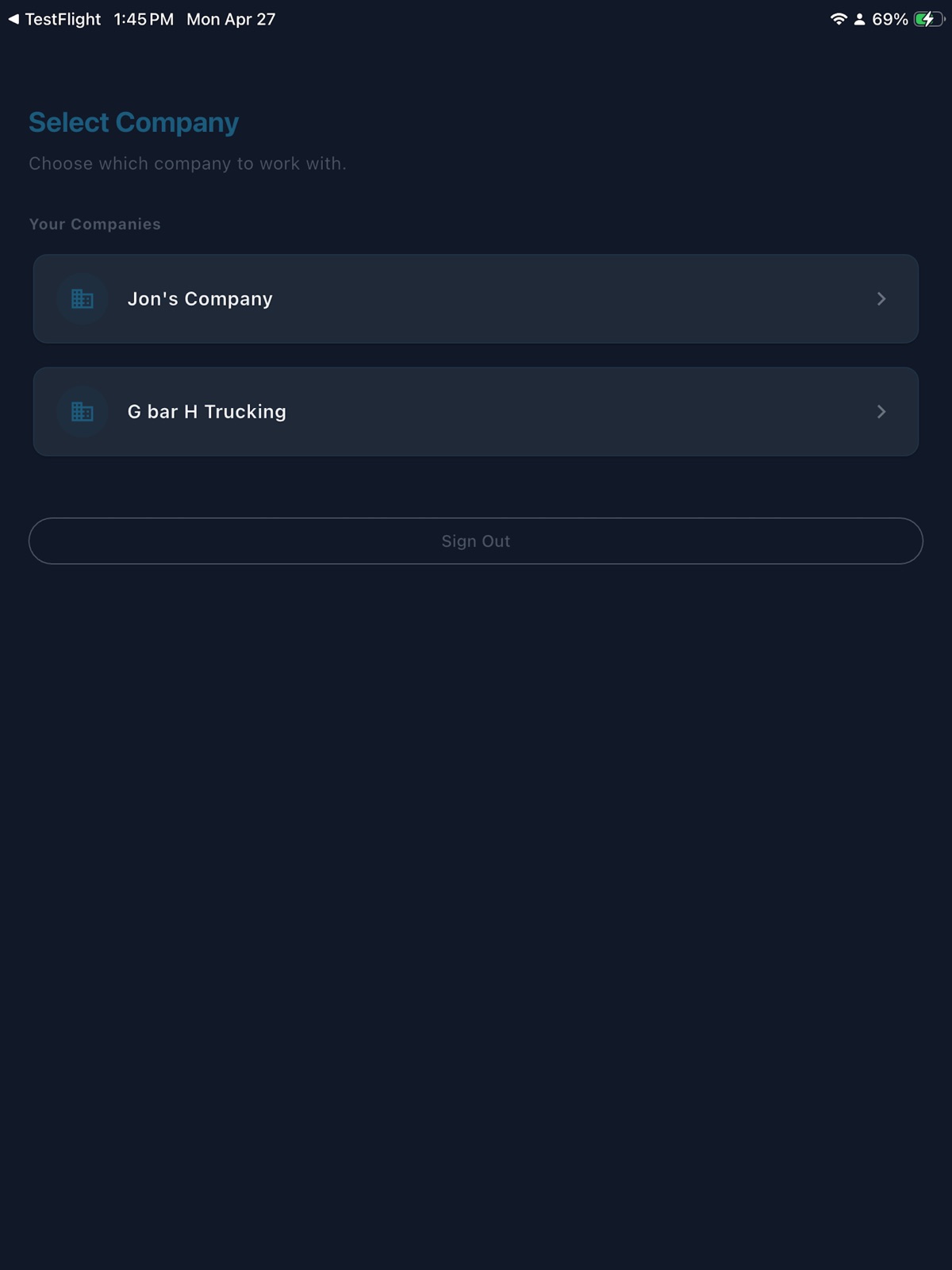 Trackout Driver ipad screenshot 1