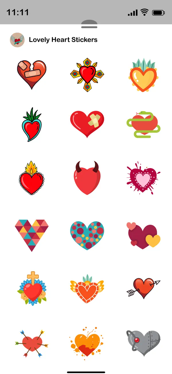 Screenshot #2 pour Lovely Heart Stickers