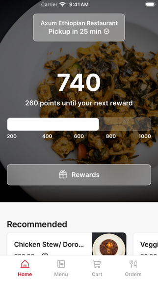 Axum Ethiopian Restaurant iPhone screenshot 1 - Food & Drink app