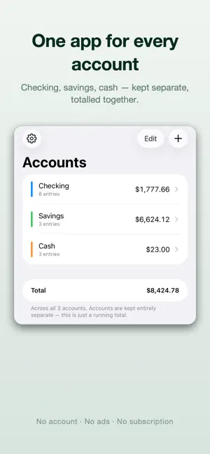PlentyBook - Checkbook Ledger screenshot 1
