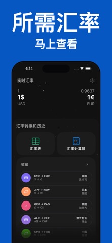 实时汇率换算器 screenshot
