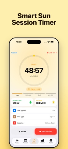 UV Index & Tanning App iPhone screenshot