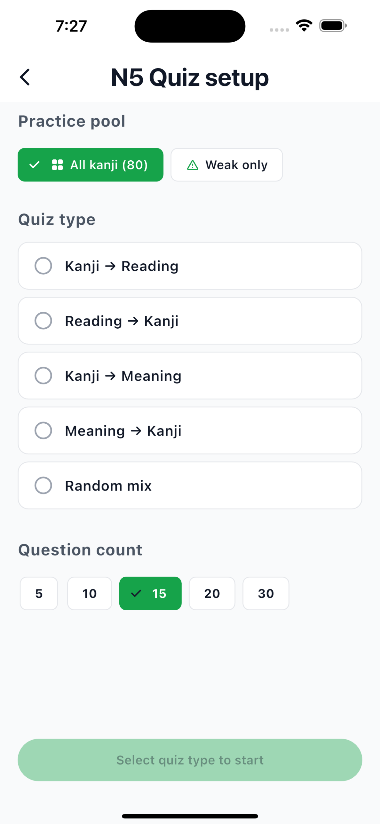 JLPT Benkyo: Kanji & Vocab screenshot 8