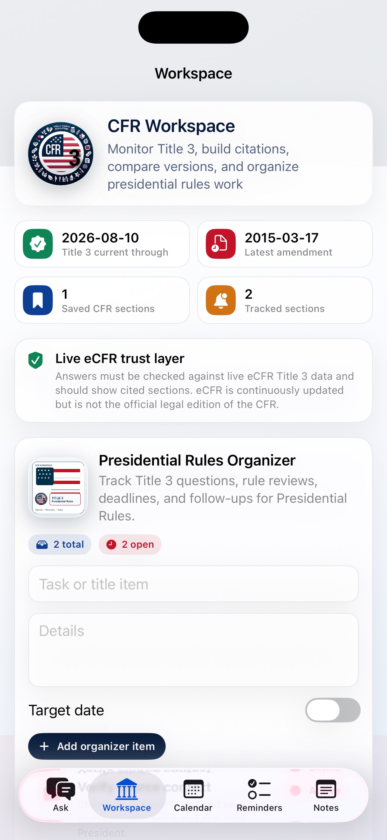 Screenshot 2 of CFR AI - Title 3